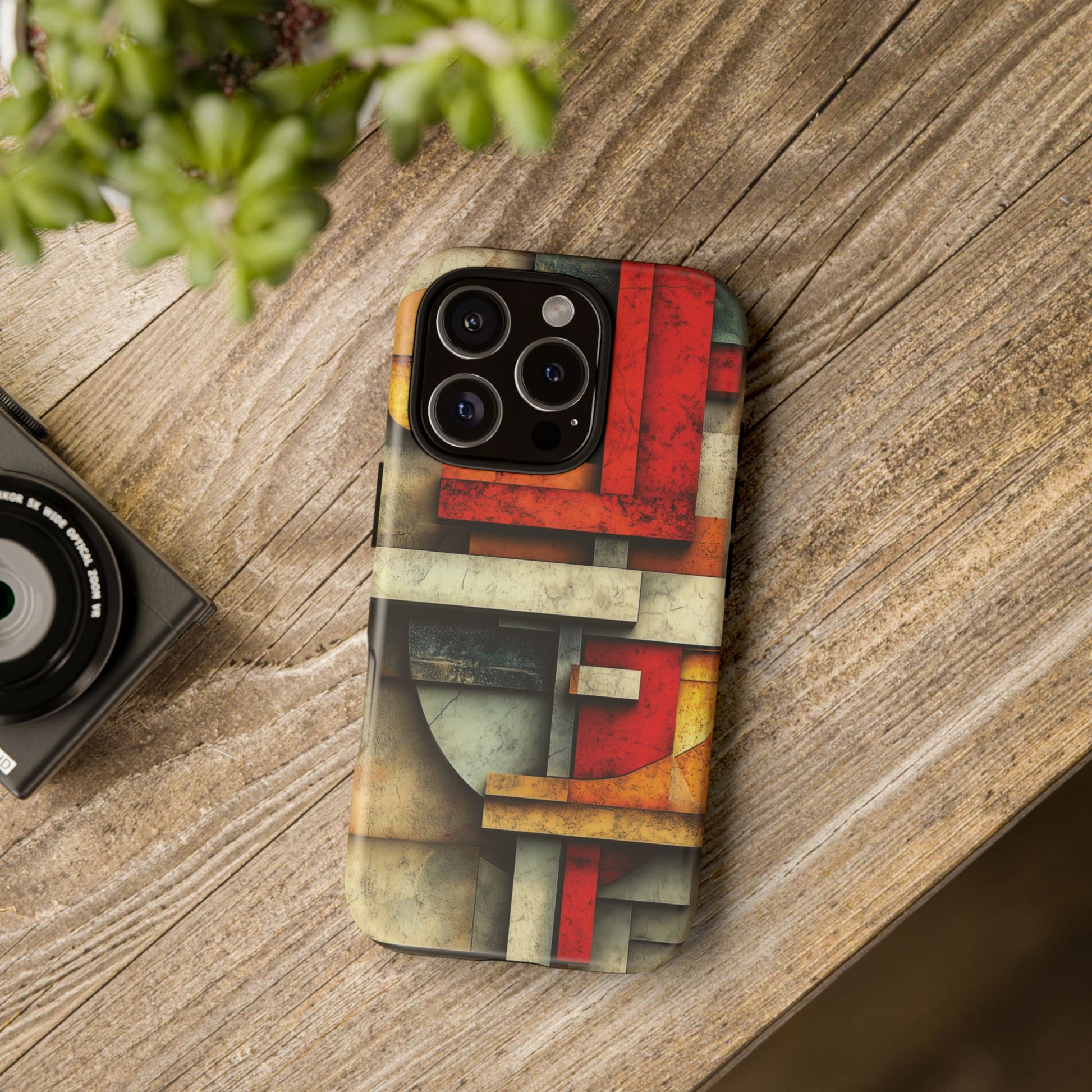 Red Prairie Style Frank Lloyd Wright Usonian Phone Case Geometric Stained Glass Art Deco Marble Gold 13 14 15 16 iPhone Pro Max Galaxy Pixel