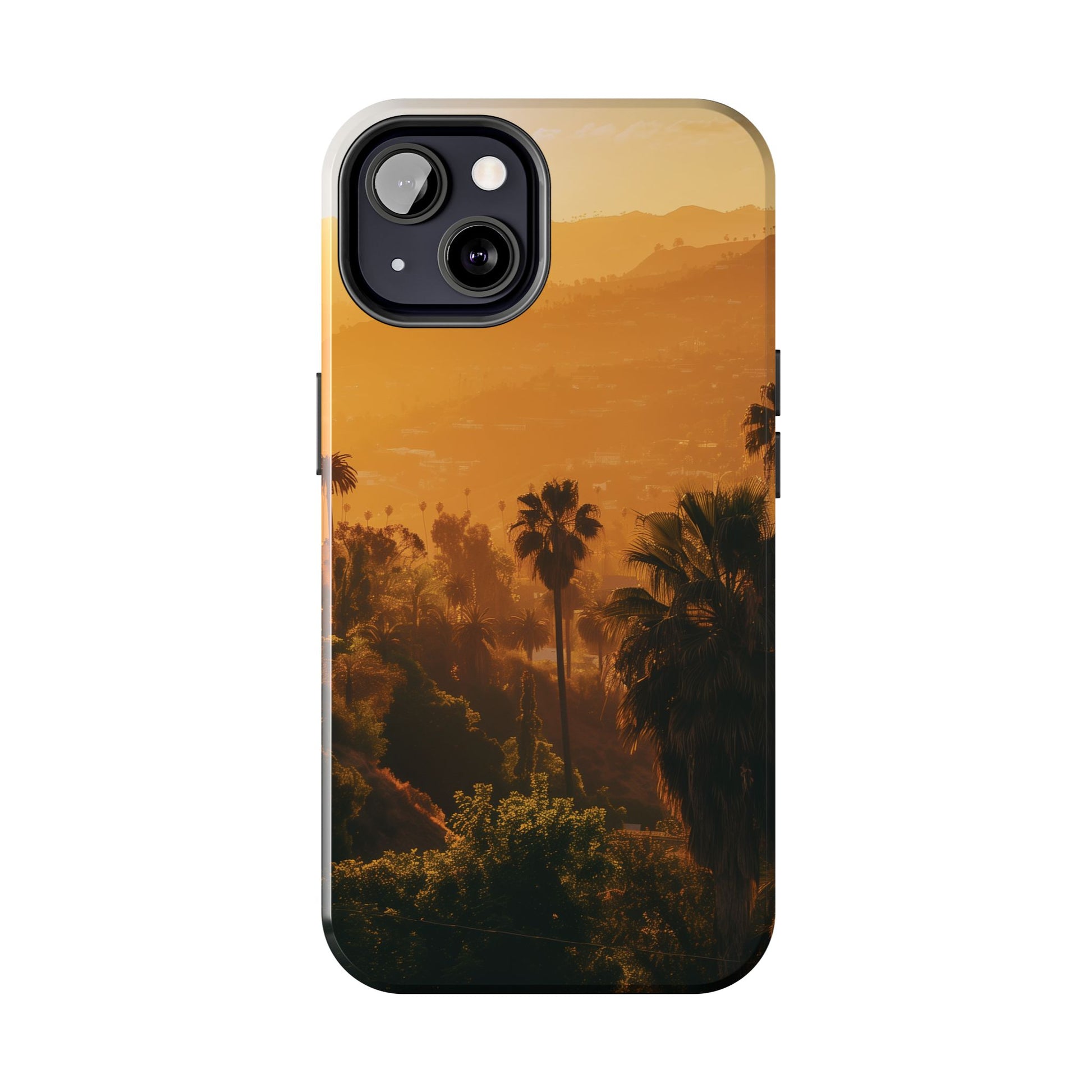 Los Angeles Sunset iPhone Case, Golden Hour Scenic View, Hollywood Hills Sunset Phone Case, Palm Trees Phone Case, iphone 15 pro max case