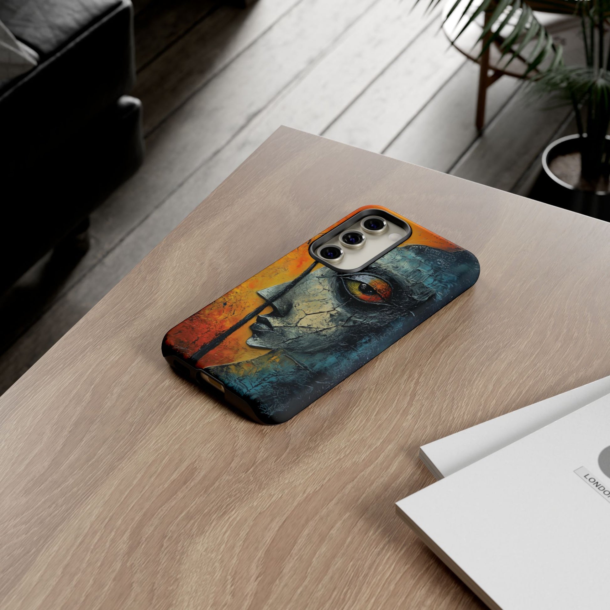 Surrealist Art Phone Case Salvador Dali Style Face Tough Case Unique Artistic 3D Textured Look Surrealism Gift Art iPhone 13 14 15 16