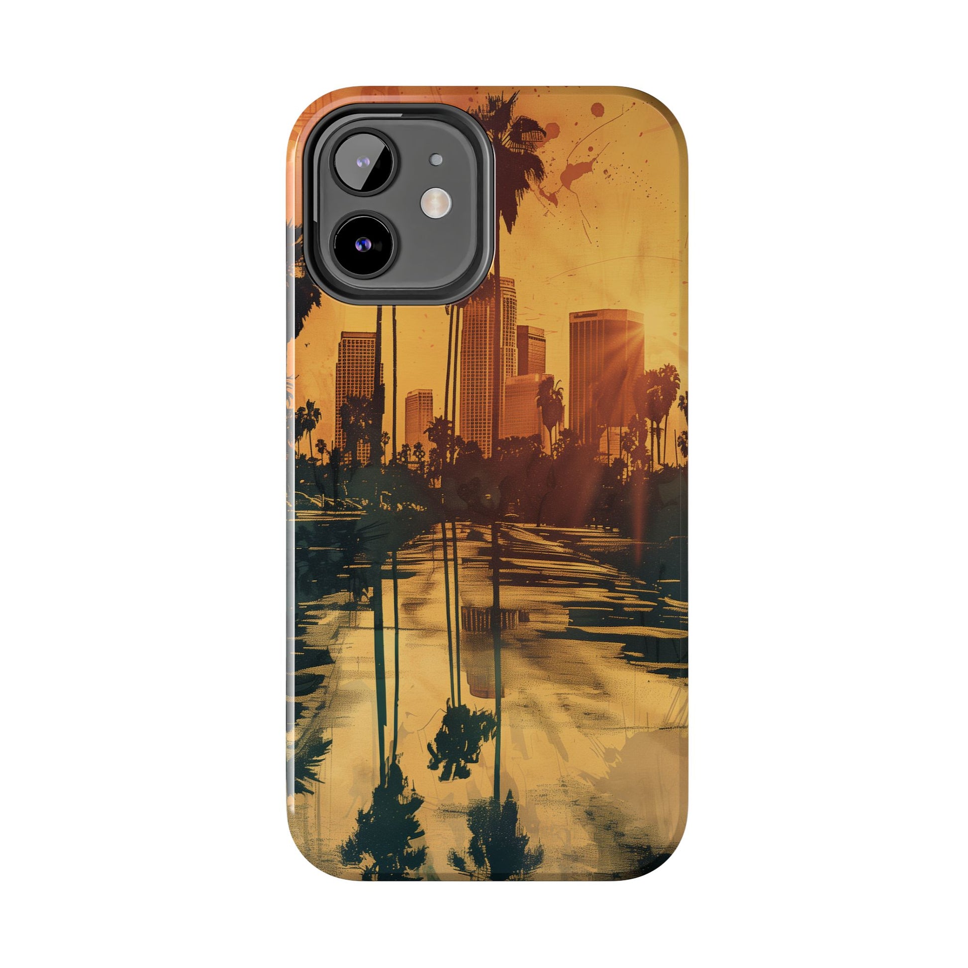 Los Angeles Sunset iPhone Case, Golden Hour Scenic View, Hollywood Hills Sunset Phone Case, Palm Trees Phone Case, iphone 15 pro max case