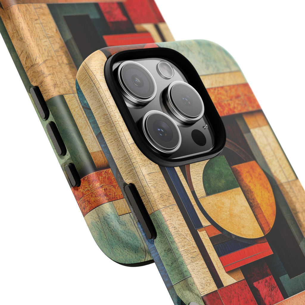 Tan Prairie Style Frank Lloyd Wright Usonian Phone Case Geometric Stained Glass Art Deco Marble Gold 13 14 15 16 iPhone Pro Max Galaxy Pixel