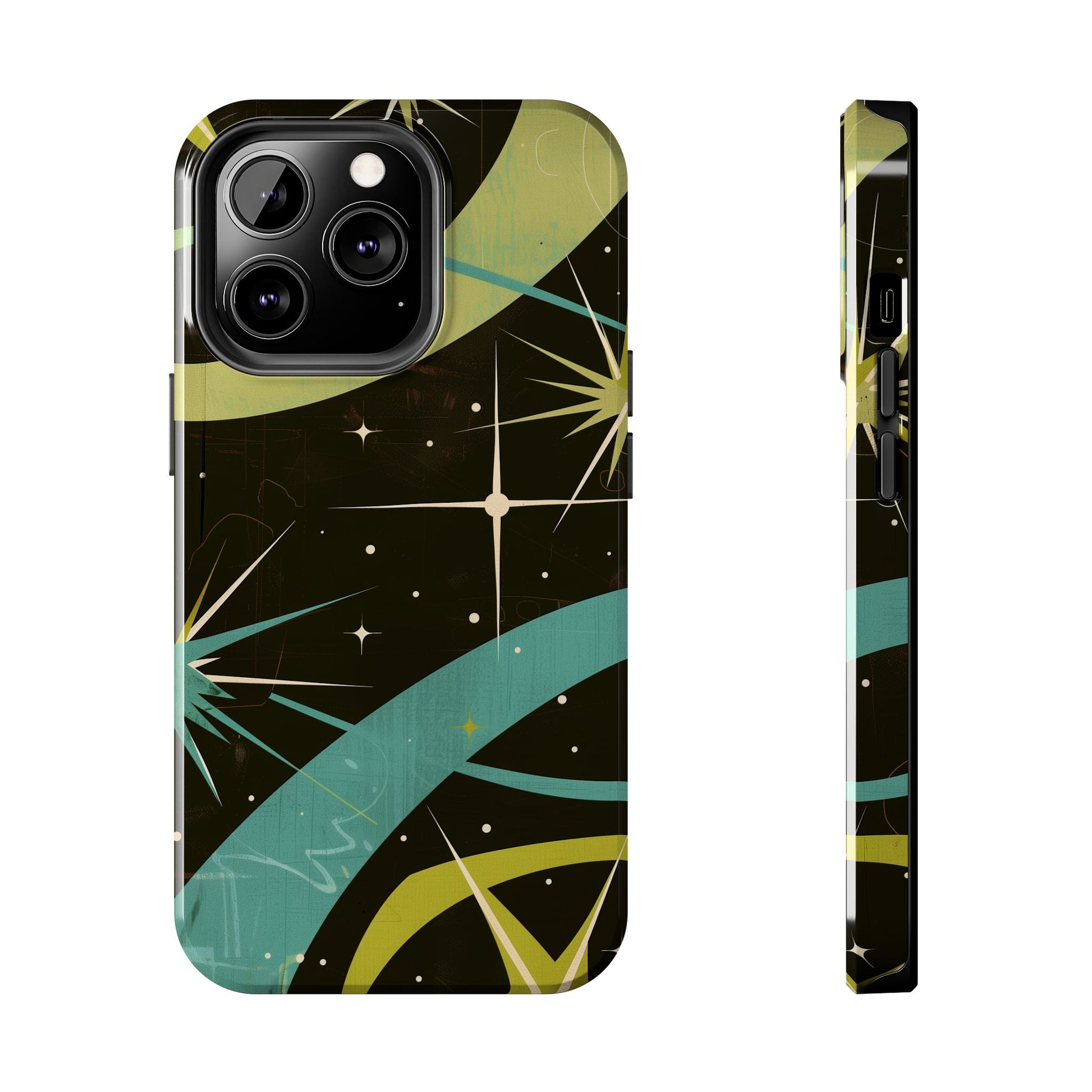 Mid Century Modern Star Design Phone Case, Earth Tone Colors, Retro Style Smartphone Cover, Vintage Phone Case, iPhone 14 Case, Apple iPhone