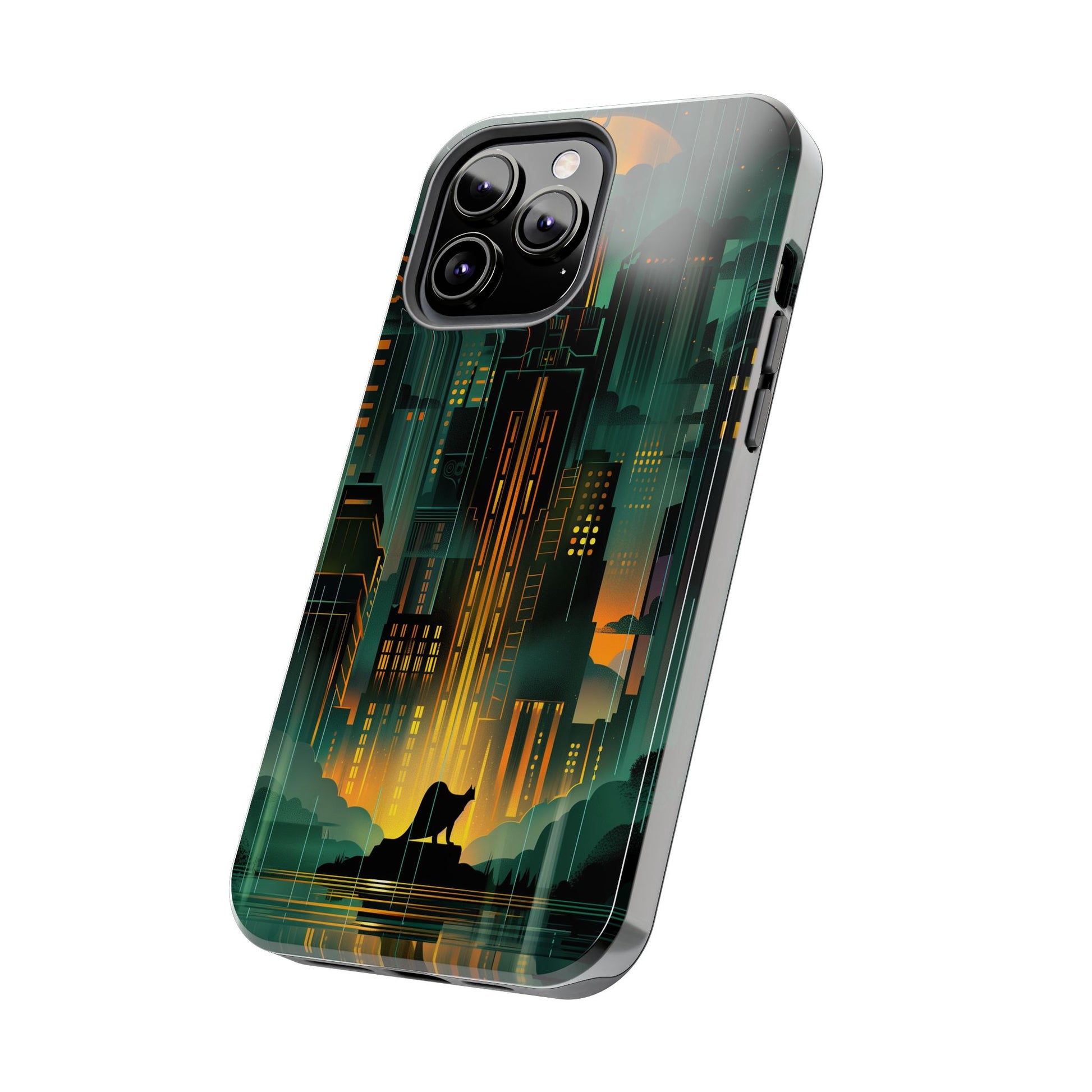 Nighttime Batman Phone Case - Gotham Art Deco Style - Noir Inspired Phone Cover - Dark Knight Accessory