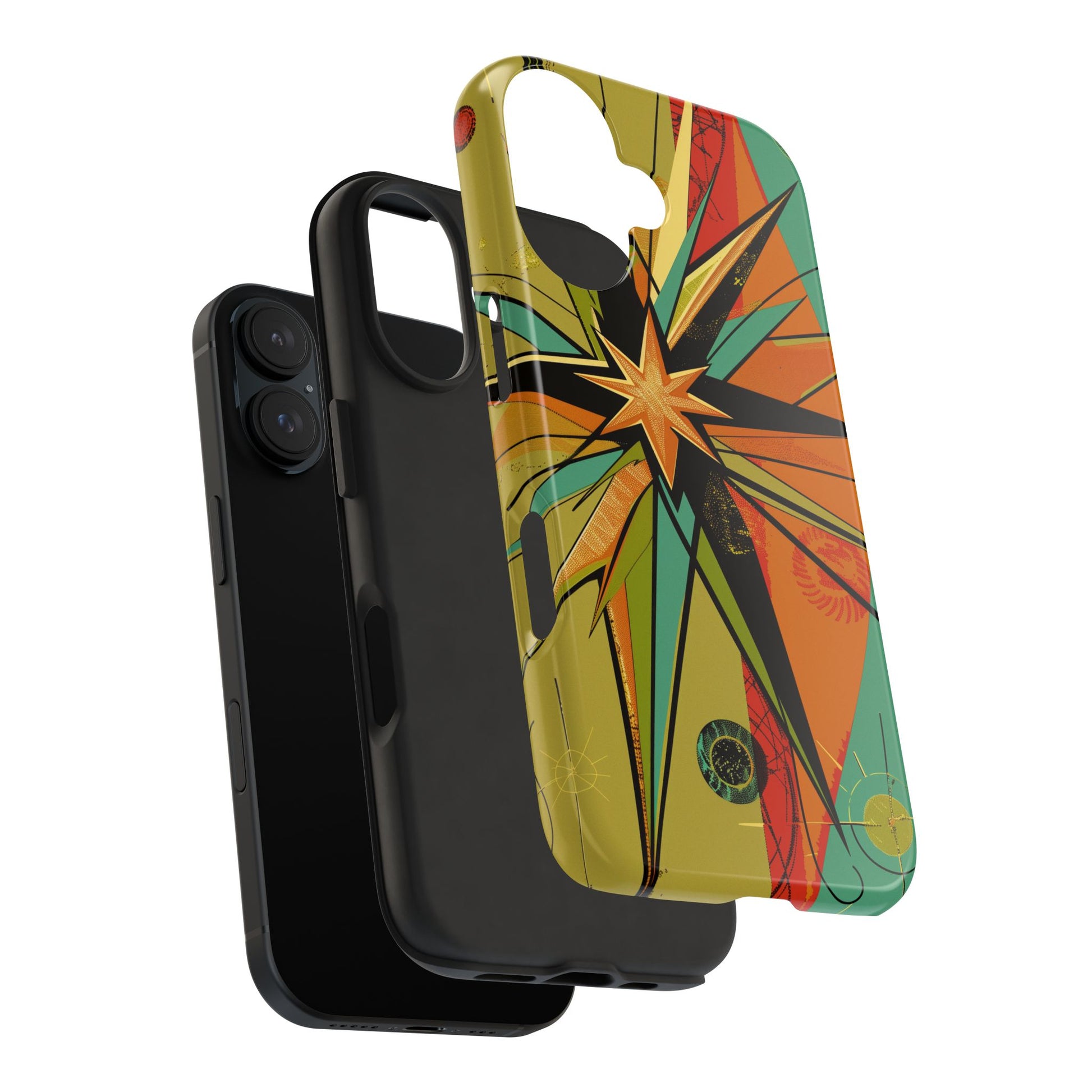 Mid Century Modern Star Design Phone Case, Earth Tone Colors, Retro Style Smartphone Cover, Vintage Phone Case, iPhone 14 Case, Apple iPhone