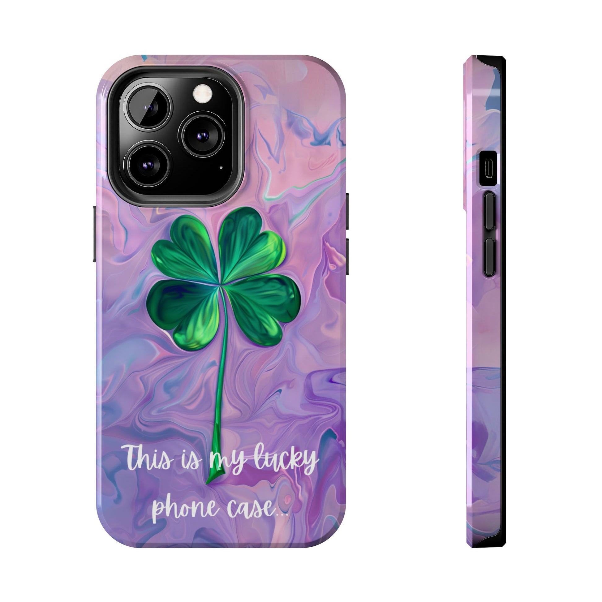 St Patrick's Day Lucky Phone Case Four Leaf Clover Durable Phone Case Good Luck Charm Protective iPhone 13 14 15 16 Pro Max Plus Galaxy