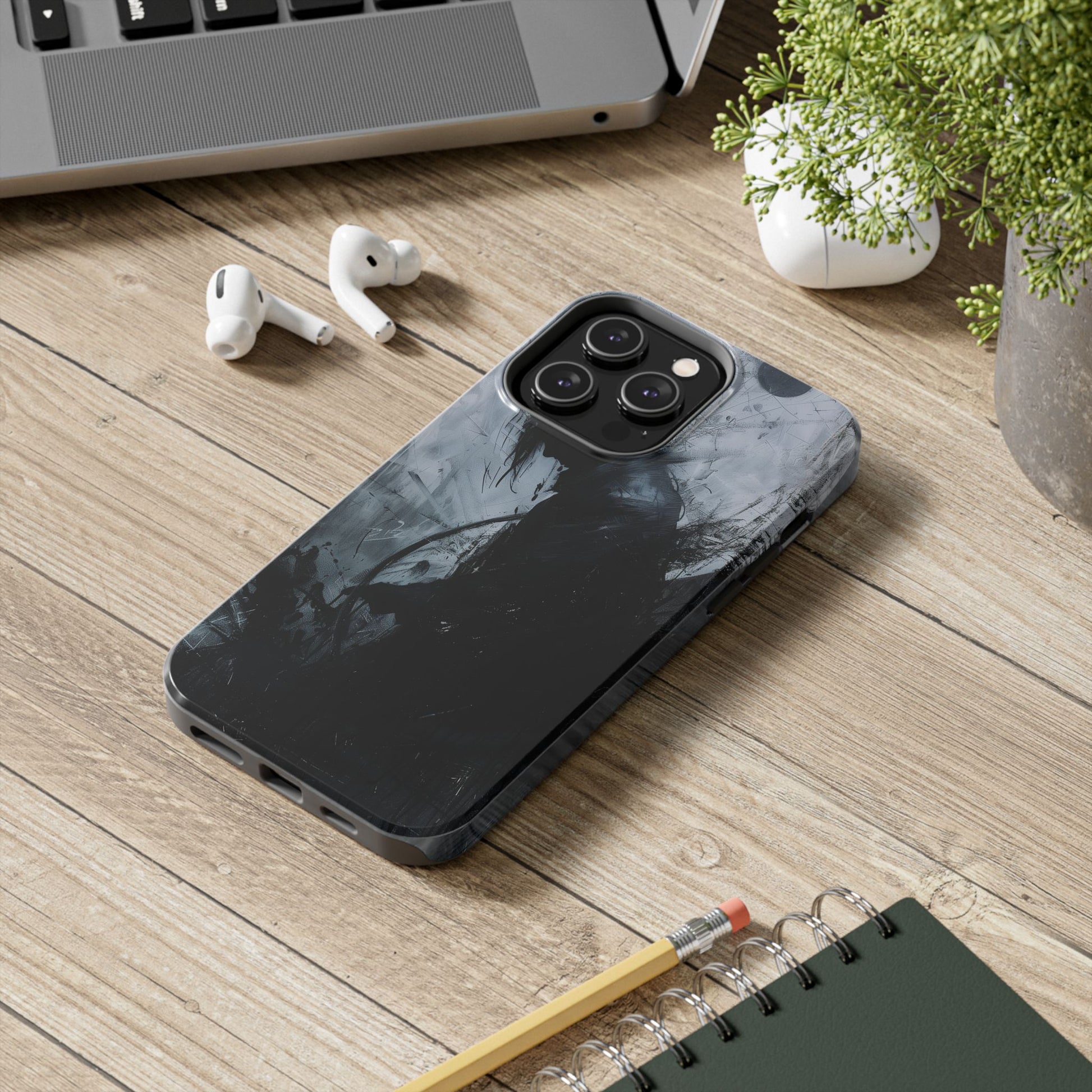 Gothic Art Phone Case Silhouette, Sandman Phone Case, Moon and Tarot Phone Case, Halloween Spooky Season, Dark Academia iPhone 15 Pro Max