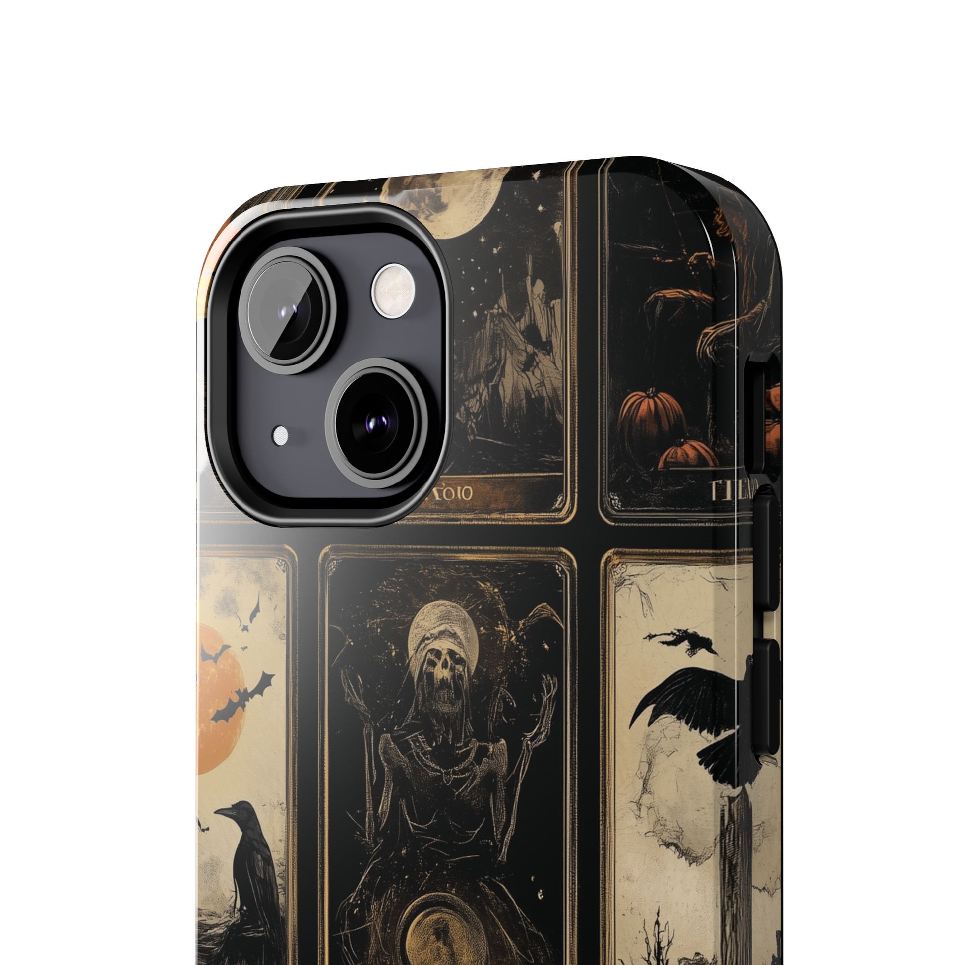 Dark Academia Tarot Card The Crow Mystical Phone Case Psychic Dark Halloween Gothic Phone Case Street iPhone 15 Pro Max Samsung Galaxy D