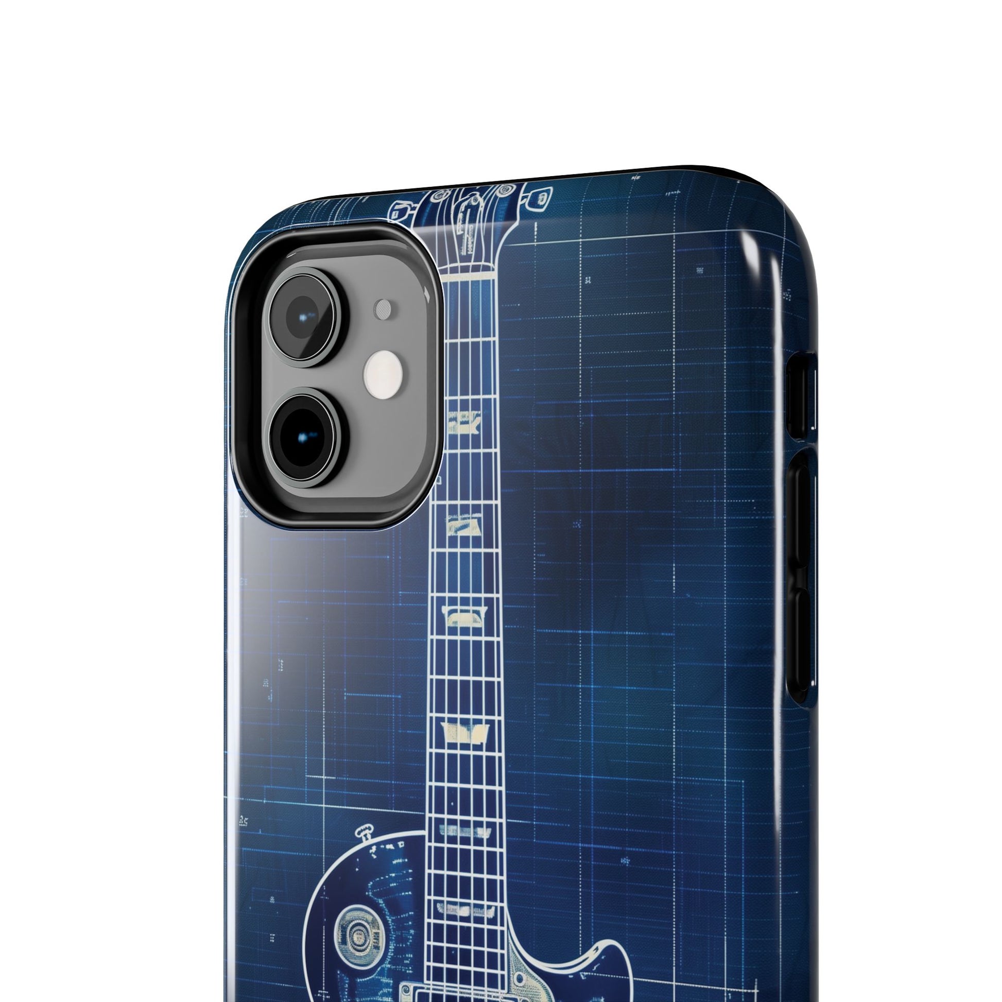 Guitar Phone Case, Guitar Blueprint iPhone Cover, Vintage Guitar Design, Custom iPhone Covers, Rock Music Phone Accessories, Musician Gift