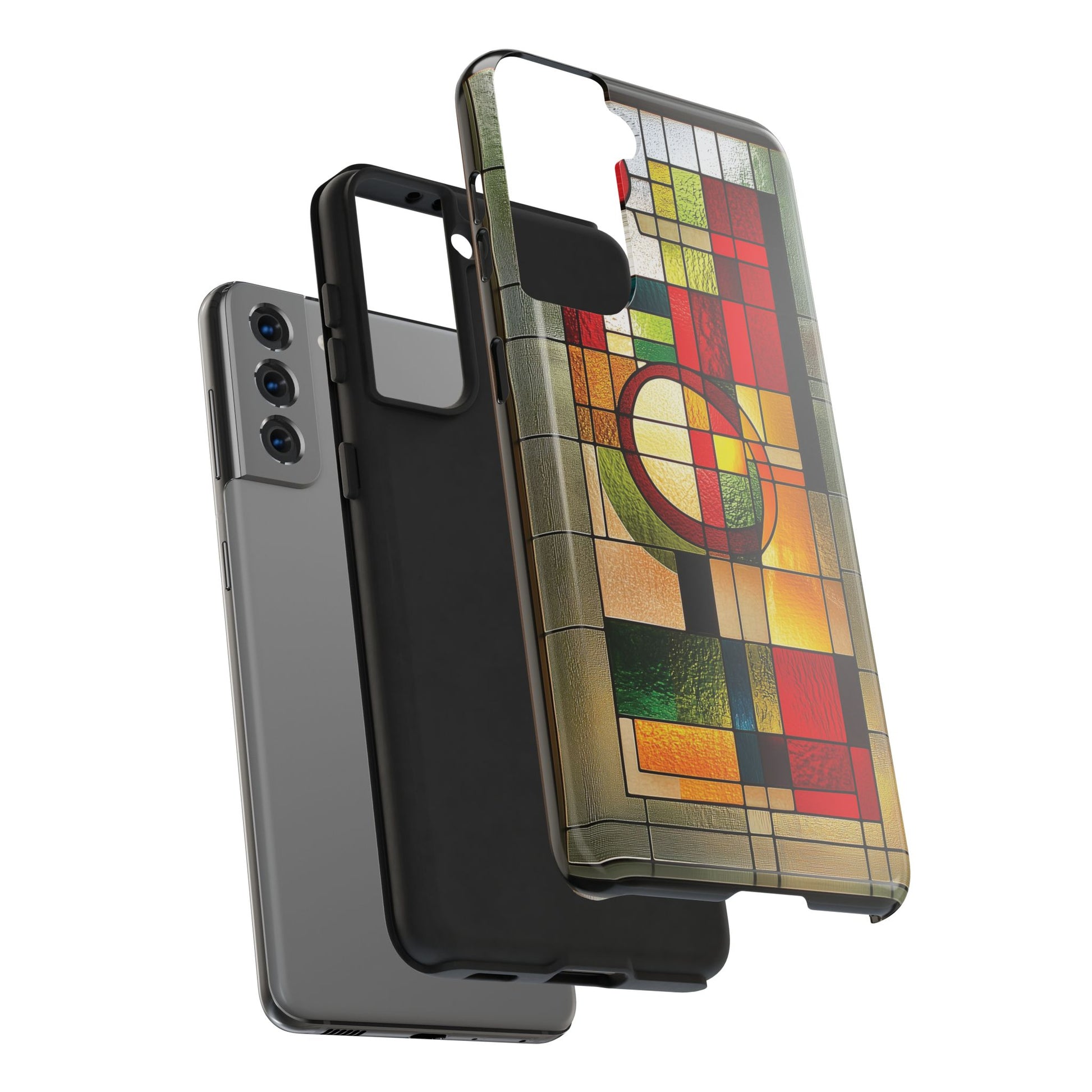 Realistic Stained Glass Phone Case Artistic iPhone Case Architectural Design, Art Deco iphone Case, iPhone 15 Pro Max Samsung Galaxy S23